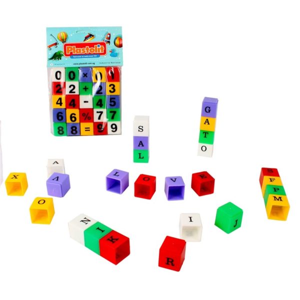 Juego de cáculo y letras cubos plásticos